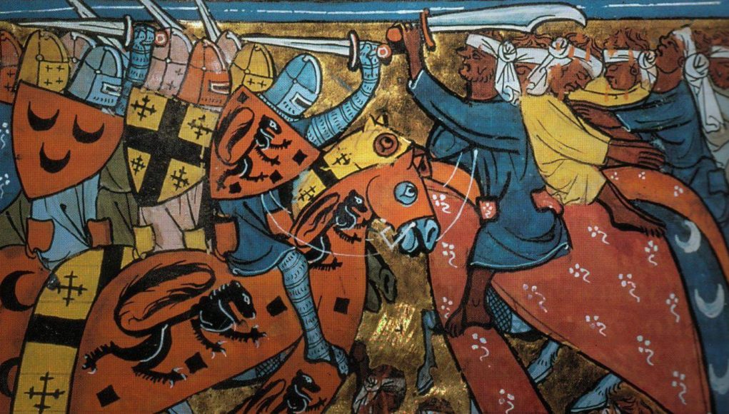 Scena di battaglia delle crociate