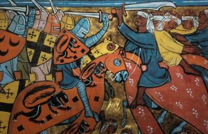 Scena di battaglia delle crociate