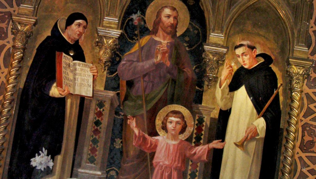 Altare con San Giuseppe, Gesù bambino, San Tommaso e san Vincenzo Ferrer
