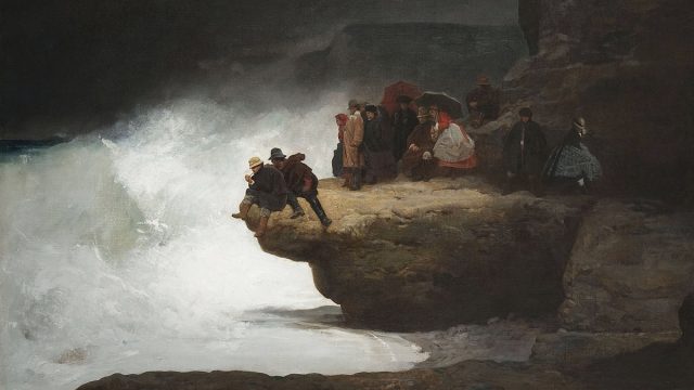 Jehan-Georges Vibert, Sagome sulle rocce all'orlo del mare o La costa di Etretat, 1867 ( Snite Museum of Art)