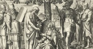Cristo e la sua Sposa, la Chiesa, sotto un melo, Johann Sadeler (1590), Rijksmuseum.