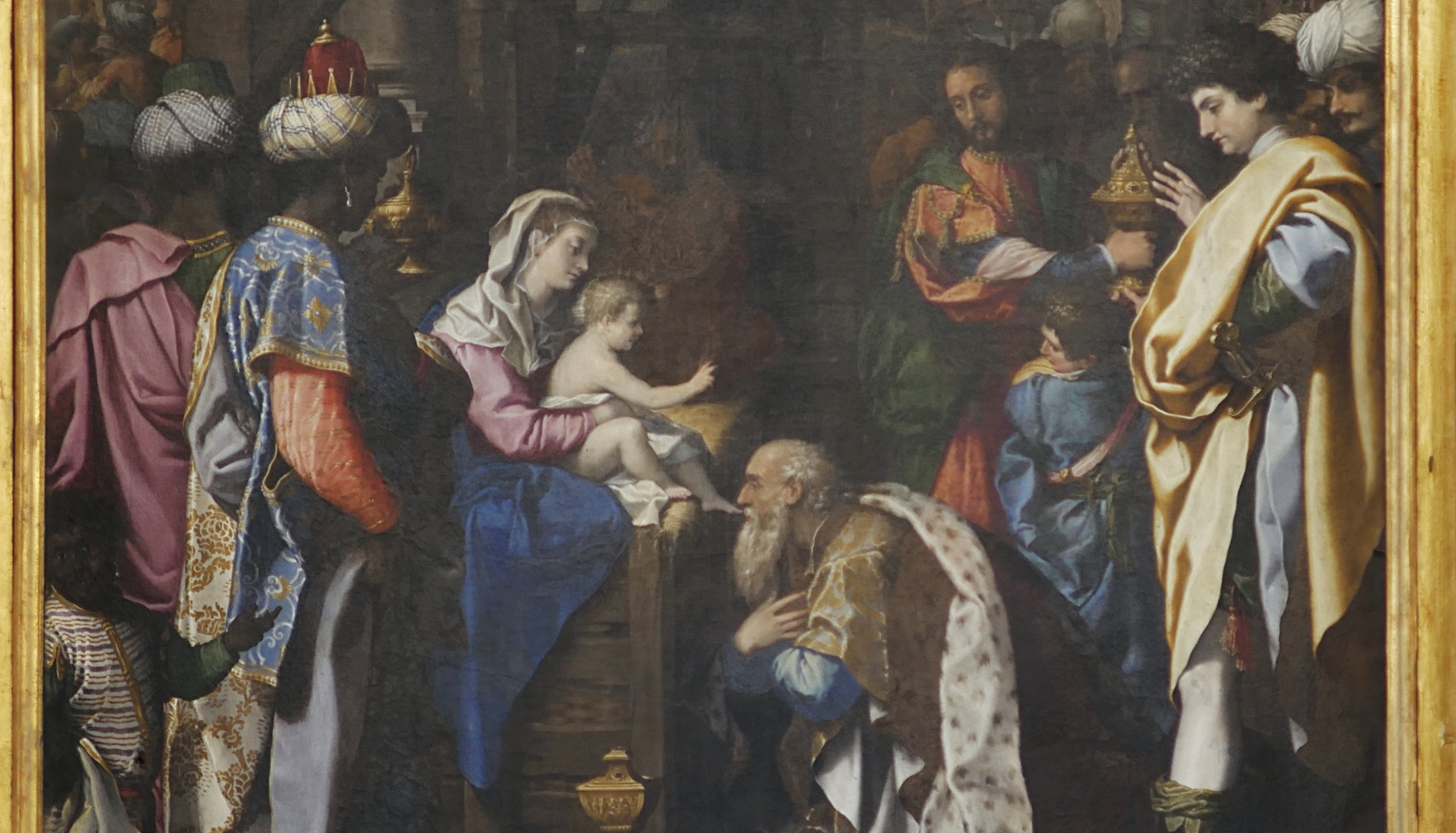 Cesi Bartolomeo, Adorazione dei Magi (dettaglio, Dio Padre con coro di angeli)