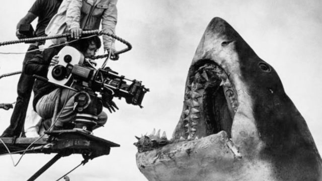 Squalo finto di un set di un film (Lo squalo)