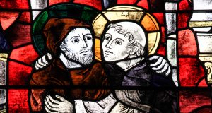 Abbraccio tra san Francesco e san Domenico