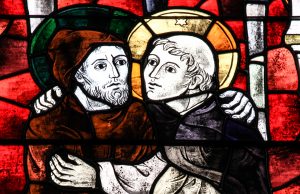La leggenda del Poverello Abbraccio tra san Francesco e san Domenico