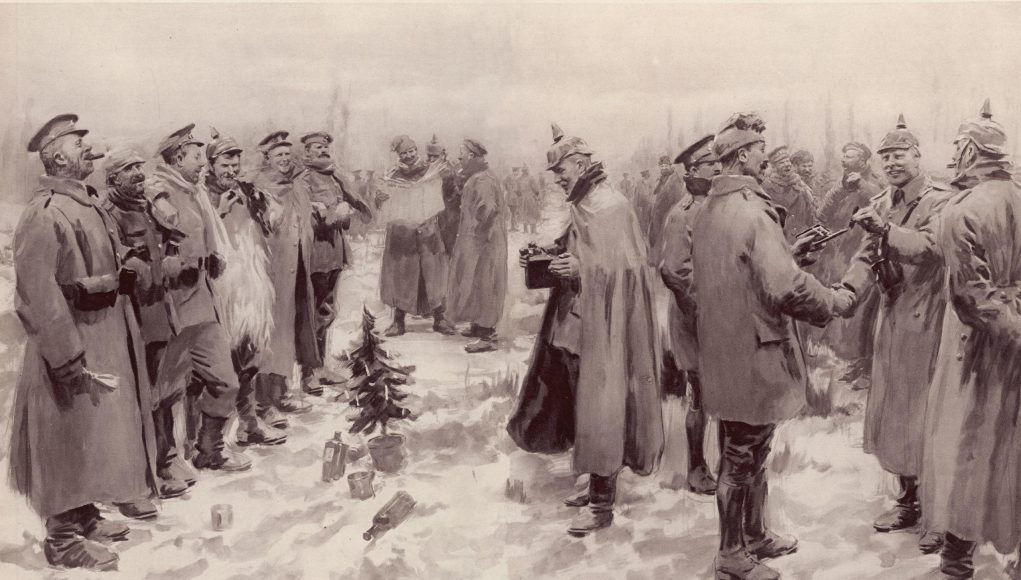 Soldati avversari festeggiano il Natale durante la famosa tregua di Natale